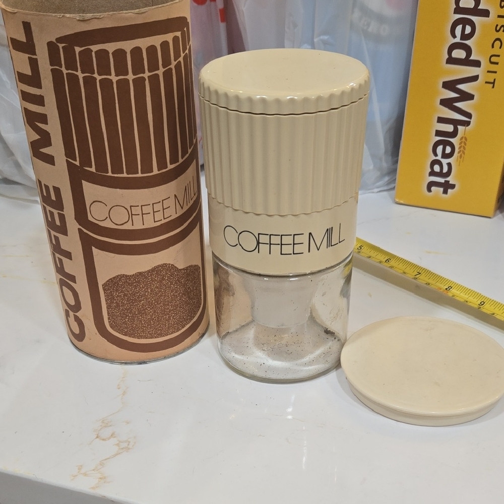 Vintage Cream Coffee Mill Grinder